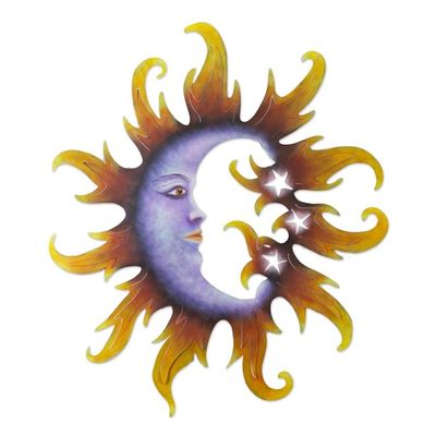 Alternate image for Steel Wall Art Sculpture of Crescent Moon and Stars Crescent Moon and Stars