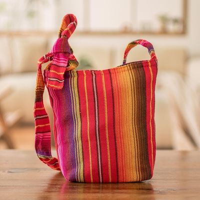 Alternate image for Rainbow Striped Cotton Sling from Guatemala Rainbow of Love