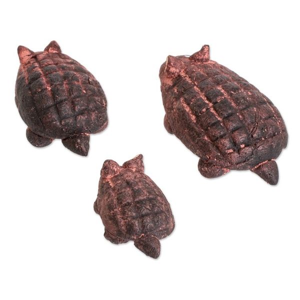 Alternate image for Set of 3 Hand-painted Armadillo Shaped Ceramic Figurines Armadillo Family