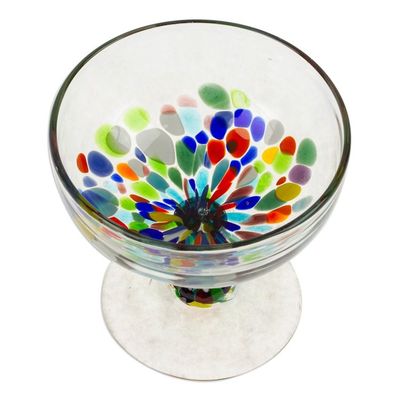 Alternate image for Two Colorful Cocktail Glasses Handblown from Recycled Glass Chromatic Gala