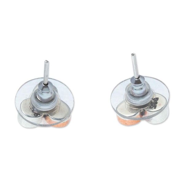 Alternate image for Modern Copper and Sterling Stud Earrings Three Points