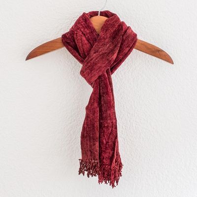 Alternate image for Rayon Chenille Scarf Scarlet Dreamer