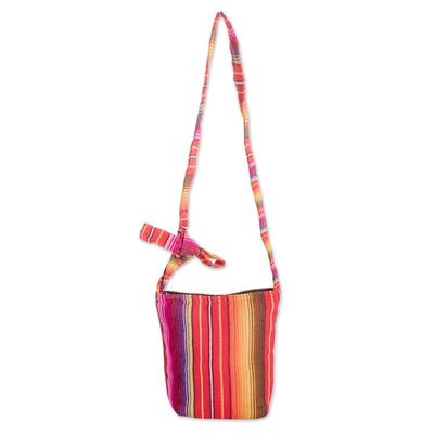 Alternate image for Rainbow Striped Cotton Sling from Guatemala Rainbow of Love