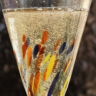 Alternate image for Mexican Handblown Glass Cocktail Champagne Flutes Set of 6 Confetti