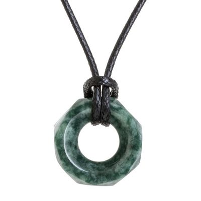 Alternate image for Faceted Green Jade Pendant Necklace from Guatemala Green Ancestral Treasure