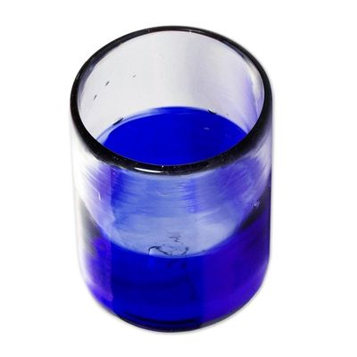 Alternate image for Handcrafted Carafe and Glass Set Pair Blue Wave