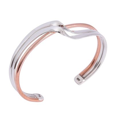 Alternate image for Sterling Silver and Copper Cuff Bracelet from Mexico Copper Stream