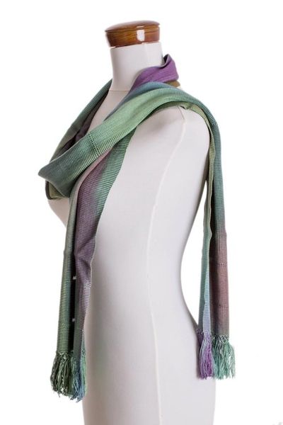 Alternate image for Handwoven 100 Rayon Wrap Scarf from Guatemala Smooth Breeze
