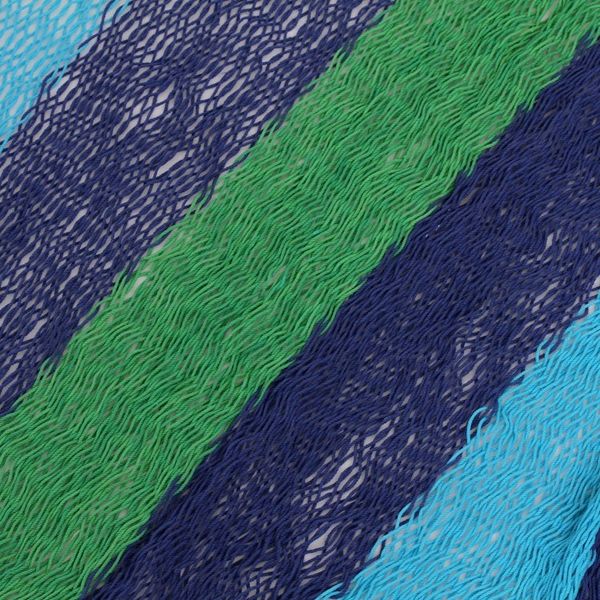 Alternate image for Handcrafted Cotton Striped Rope Hammock Single Ocean Dreams