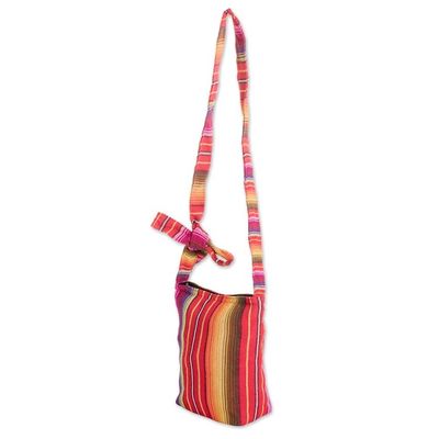 Alternate image for Rainbow Striped Cotton Sling from Guatemala Rainbow of Love