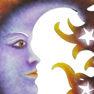 Alternate image for Steel Wall Art Sculpture of Crescent Moon and Stars Crescent Moon and Stars