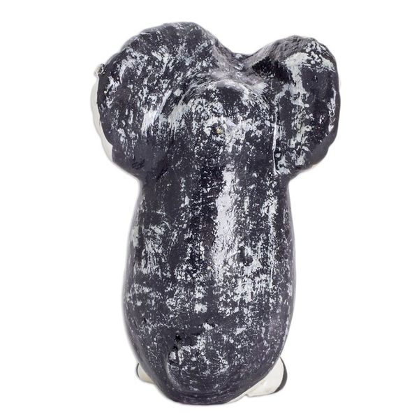 Alternate image for Ceramic Owl Figurine in White Hand-Painted in Guatemala Charming Tecolote
