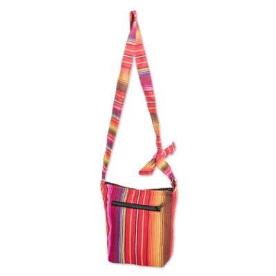 Alternate image for Rainbow Striped Cotton Sling from Guatemala Rainbow of Love