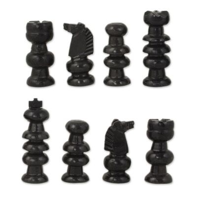 Alternate image for Handcrafted Mexican Marble Chess Set Game Check in Gray