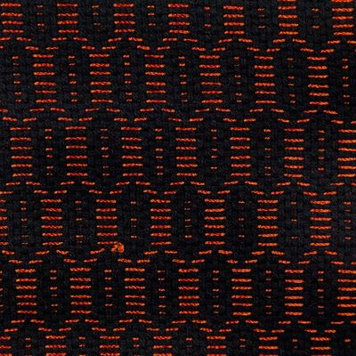 Alternate image for Black and Orange Handwoven Zapotec Rebozo Shawl Fiesta in Black and Tangerine