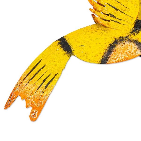 Alternate image for Hand Crafted Bird Wall Art Steel Sculpture from Mexico Little Yellow Hummingbird