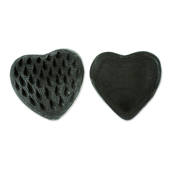 Alternate image for Barro Negro Black Ceramic Mini Jewelry Box Crafted in Mexico Heart Drops