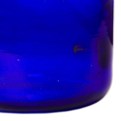 Alternate image for Handcrafted Carafe and Glass Set Pair Blue Wave