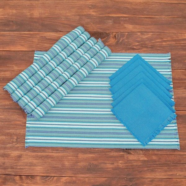 Alternate image for Blue Table Linen Set Set for 6 Tecpan Tradition