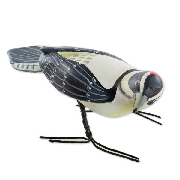 Alternate image for Hand Sculpted Ceramic Lesser Spotted Woodpecker Figurine Lesser Spotted Woodpecker