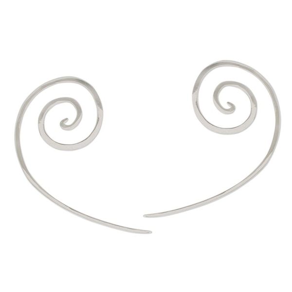 Alternate image for Spiral-Shaped Sterling Silver Half-Hoop Earrings Aura Spirals