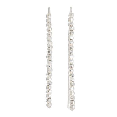Alternate image for Fine Silver Beaded Drop Earrings from Guatemala Rain of Light