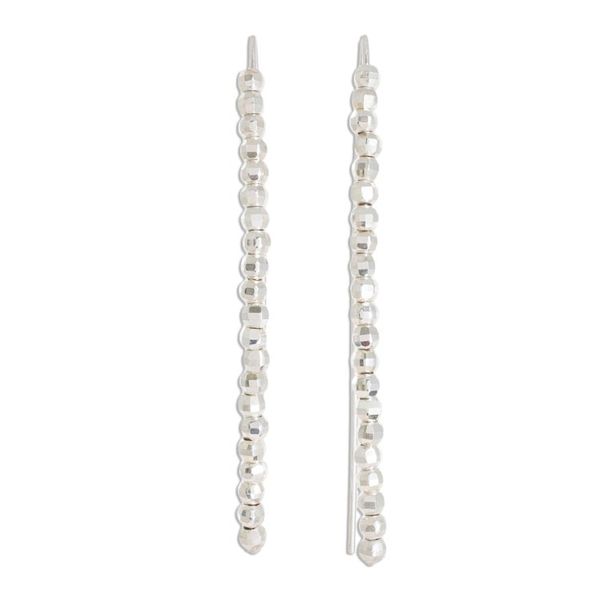 Alternate image for Fine Silver Beaded Drop Earrings from Guatemala Rain of Light