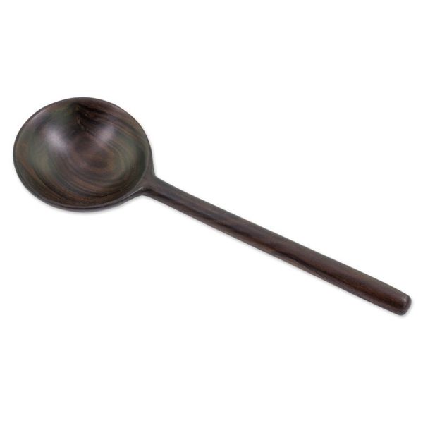 Alternate image for Handcrafted Dark Brown Cericote Wood Serving Spoon Dinner in Peten