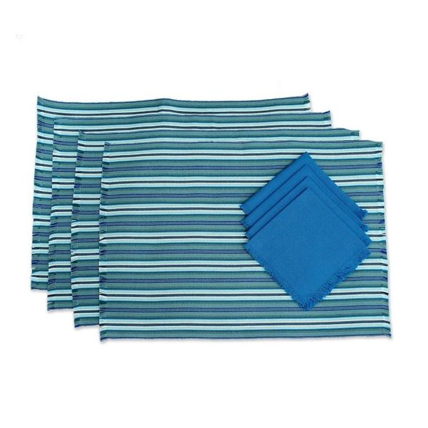 Alternate image for Handwoven Guatemalan Cotton Placemats Napkins set for 4 Sandy Shore