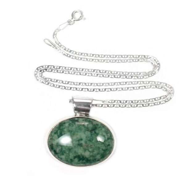 Alternate image for Hand Crafted Sterling Silver Jade Pendant Necklace Maya Virtues
