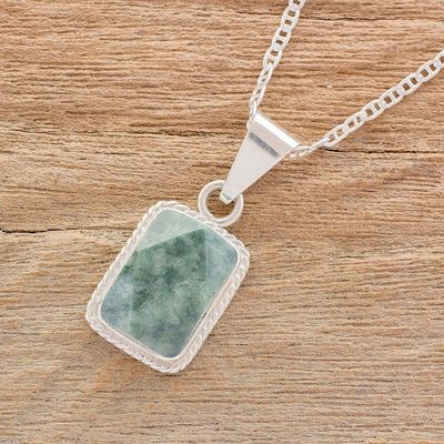 Alternate image for Faceted Jade Pendant Necklace from Guatemala Roped Facets