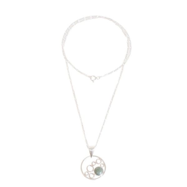 Alternate image for Circle Motif Jade Pendant Necklace from Guatemala Form and Color