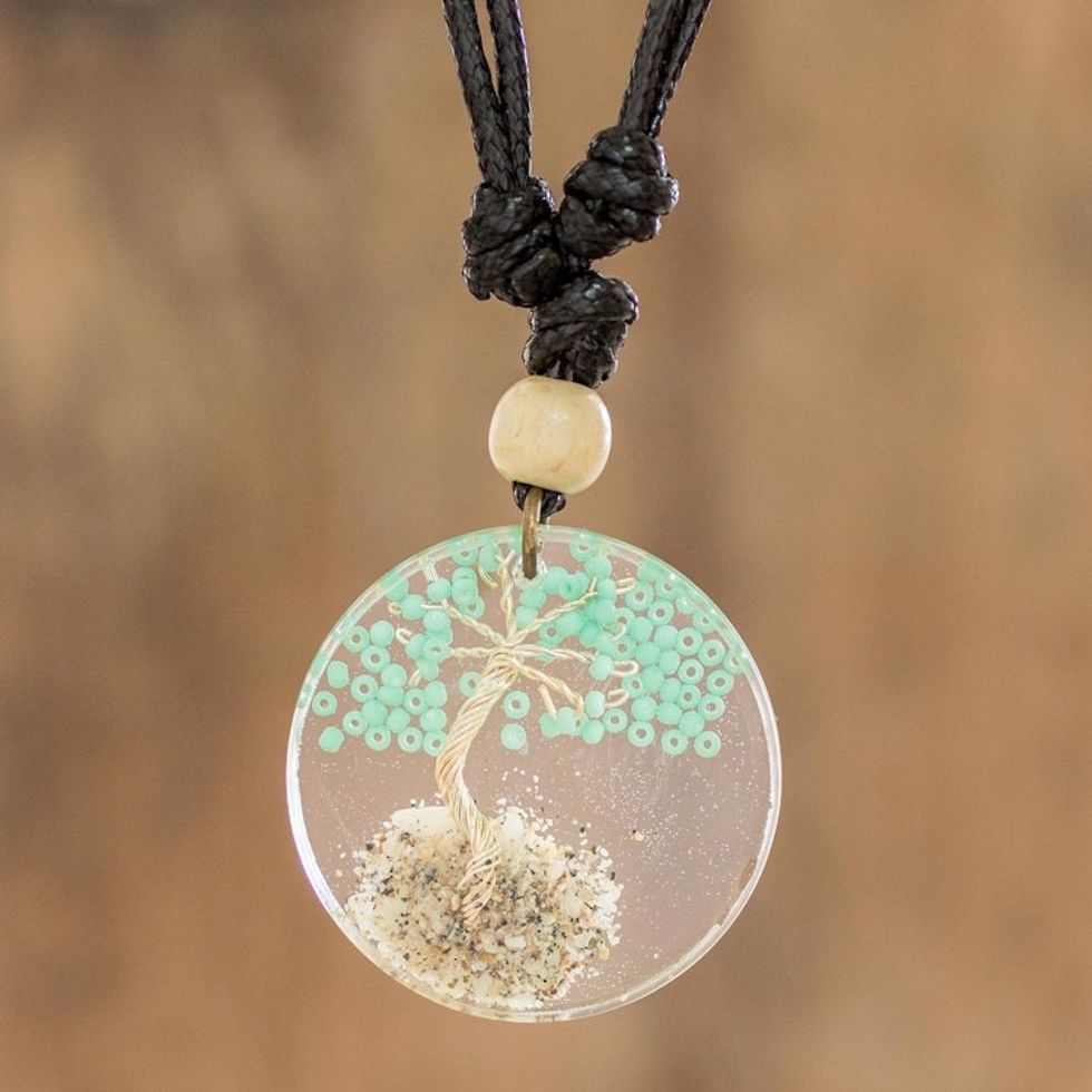 Mint Tree of Life Necklace 'Arbol de la Vida in Mint'
