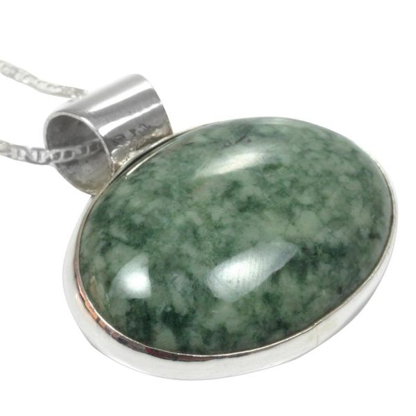 Alternate image for Hand Crafted Sterling Silver Jade Pendant Necklace Maya Virtues