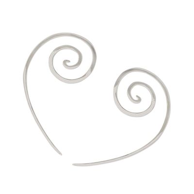 Alternate image for Spiral-Shaped Sterling Silver Half-Hoop Earrings Aura Spirals