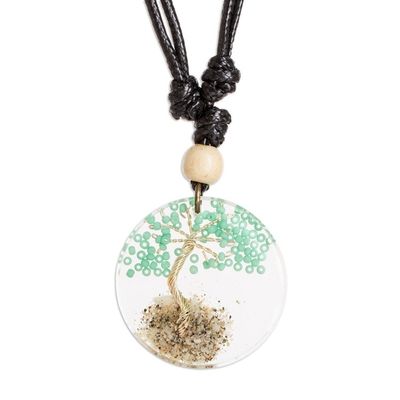Alternate image for Mint Tree of Life Necklace Arbol de la Vida in Mint