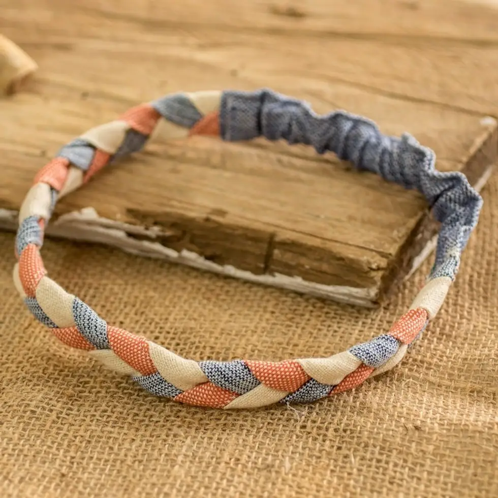 Unique Multicolored Artisan-Crafted Headband 'Solol Autumn'