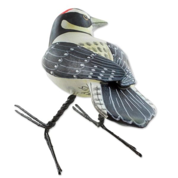 Alternate image for Hand Sculpted Ceramic Lesser Spotted Woodpecker Figurine Lesser Spotted Woodpecker