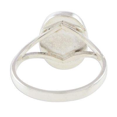 Alternate image for Handcrafted Faceted Jade Oval Sterling Silver Cocktail Ring Facet Fixation