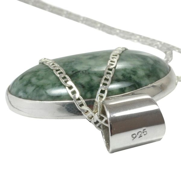 Alternate image for Hand Crafted Sterling Silver Jade Pendant Necklace Maya Virtues