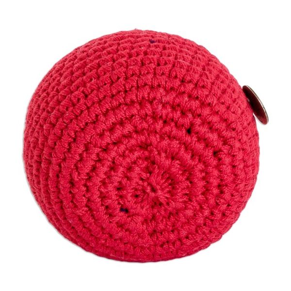 Alternate image for Handcrafted Knit Cotton Hacky Sack in Scarlet Hues Scarlet Shield