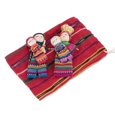 Alternate image for Handmade Cotton Worry Dolls from Guatemala Pair Two Mothers