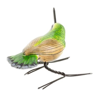 Alternate image for Handcrafted Blue-Throated Hummingbird Ceramic Figurine Blue-Throated Hummingbird