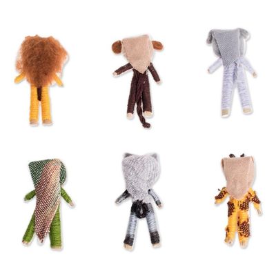 Alternate image for Jungle-Themed Cotton Decorative Worry Dolls Set of 6 Jungle Quitapenas
