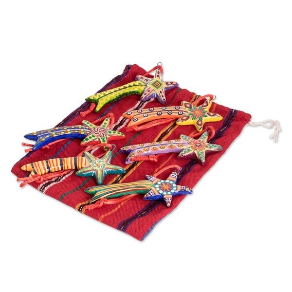 Alternate image for Ceramic ornaments Set of 6 Shooting Stars
