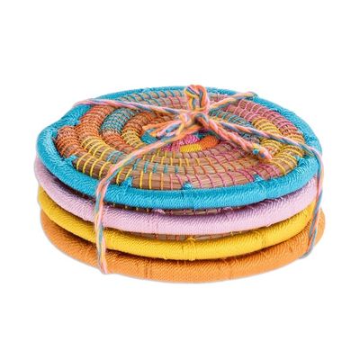 Alternate image for Handmade Pine Needle Coasters Set of 4 Natures Grace