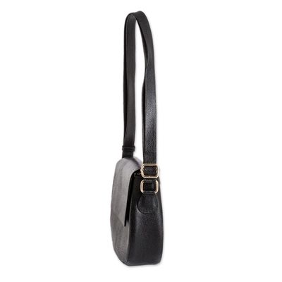 Alternate image for Handcrafted Black Leather Shoulder Bag Timeless Classic