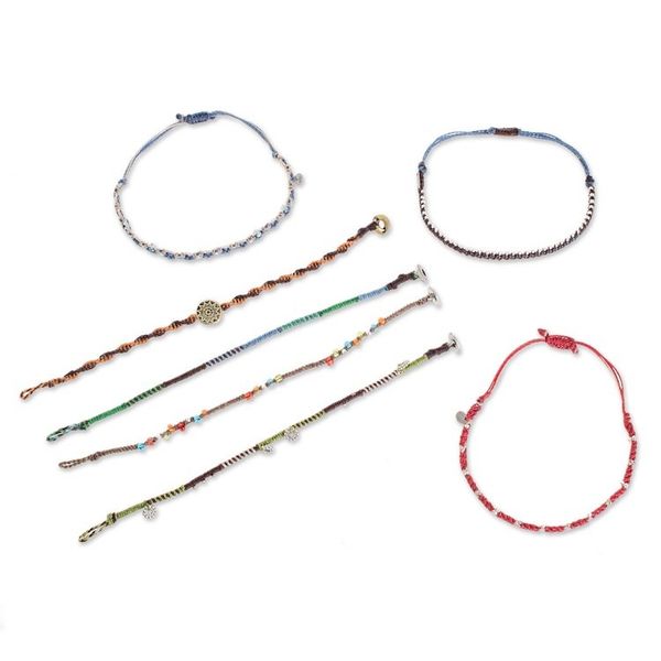 Alternate image for Colorful Glass Beaded Macrame Bracelets Set of 7 Histories