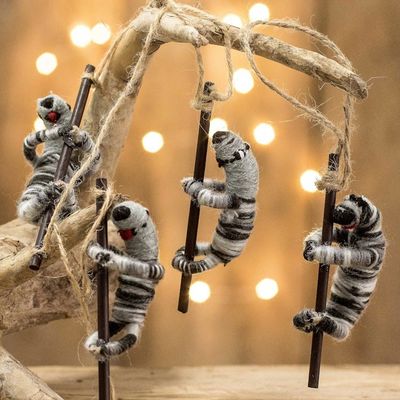 Alternate image for Guatemalan Set of 4 Handcrafted Cotton Sloth Ornaments Vivacious Sloths