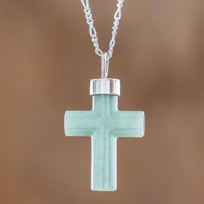 Alternate image for Light Green Cross Pendant Necklace Zacapa Faith in Light Green